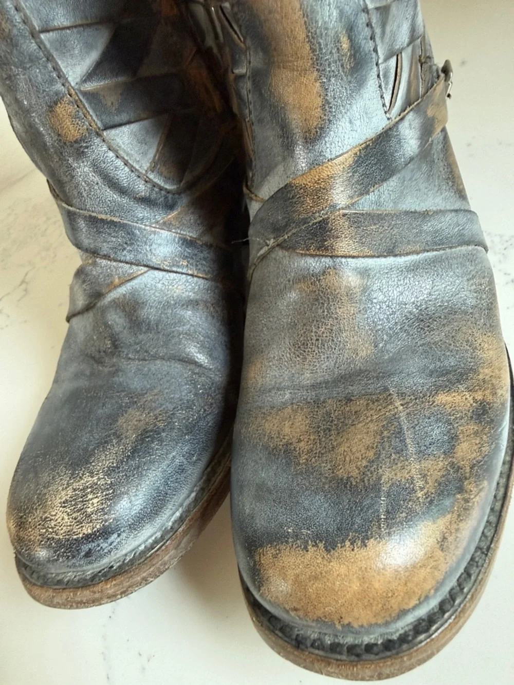 Freebird by Steven Sammi Ankle Booties Womens Size 7 Color Brown Distressed